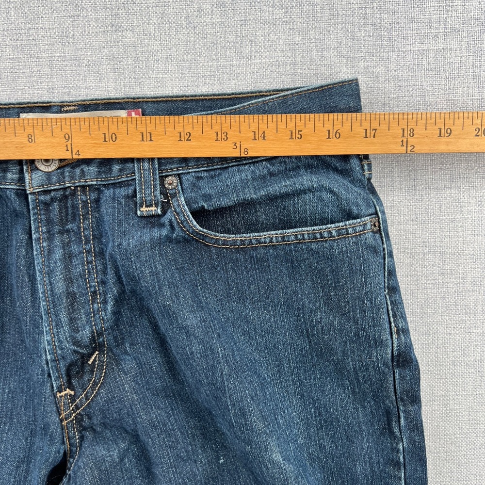 Levis 527 Low Boot Cut Jeans Mens 34x30 (fits 34x29) Dark Wash Blue Cowboy Y2K‎ - Picture 6 of 11